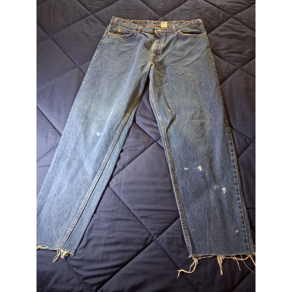 Vintage Levis 550 Relaxed Fit Tapered Orange Tab Jean Made in USA 38x34 Distress